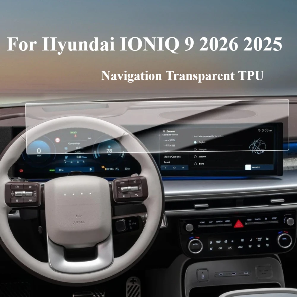 Фото Защитная пленка PPF для Hyundai IONIQ 9 2026 2025, прозрачная, из ТПУ, для ЖК-дисплея, GPS-навигации, панели переключателей, центральной консоли, автомобильные аксессуары №2