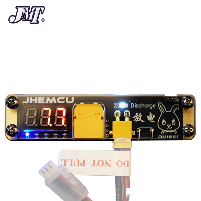 

2PCS JHEMCU Ruibet LIPO Discharger Module 2-6S Built-in LED Indicator 3.8V 0V Mode for RC XT30 XT60 Battery Storage Scrapping