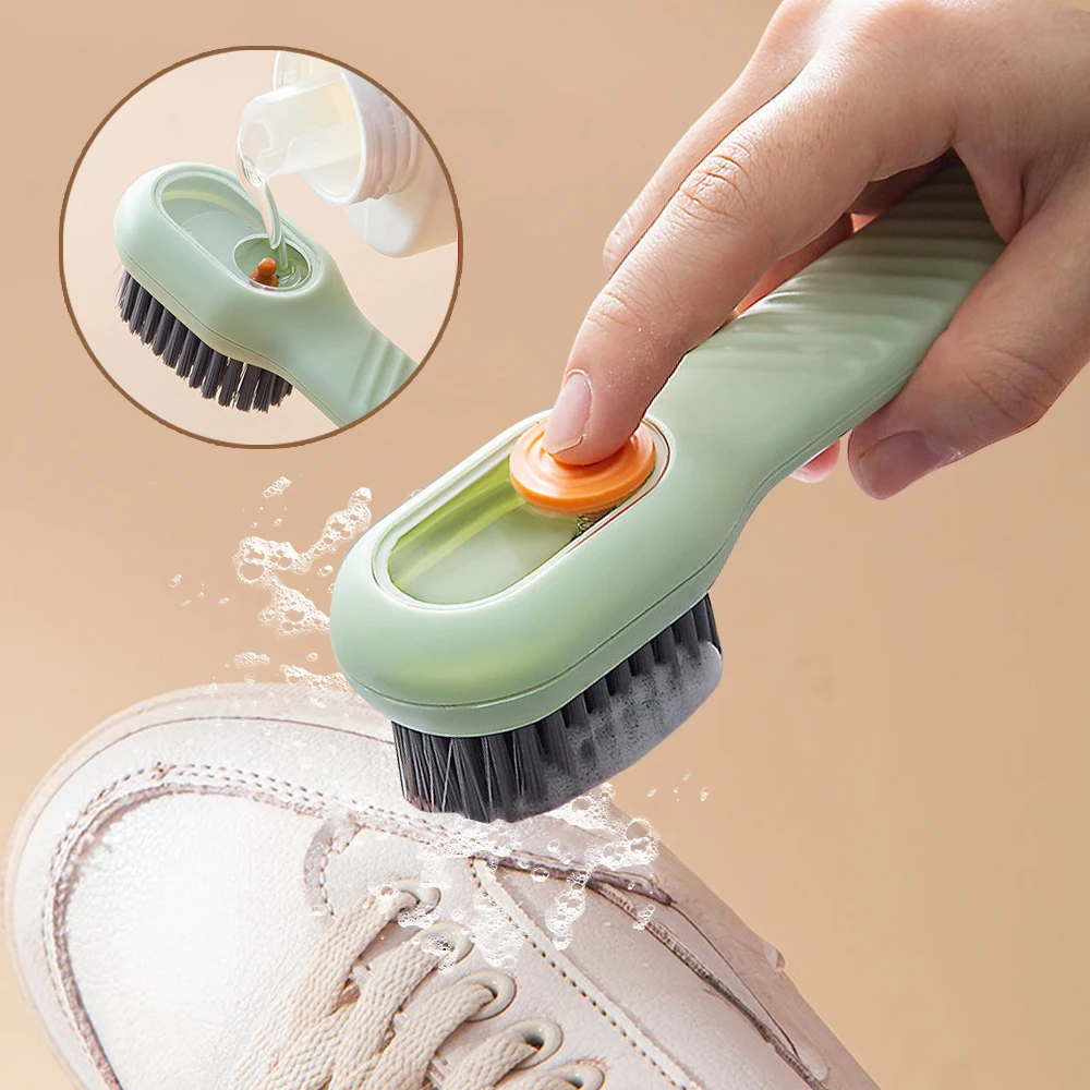 

Multifunction Cleaning Shoe Brush Automatic Liquid Long Handle Clothes Soft Brush Household Kitchen Dish Washers Cleaning Tool