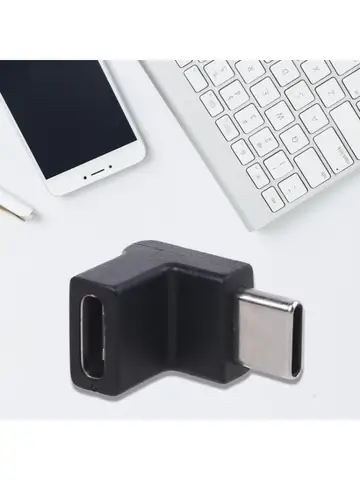 90 ° Правой угол USB 3.1 Тип C Мужчина-Самский конвертер Адаптер для N7YA