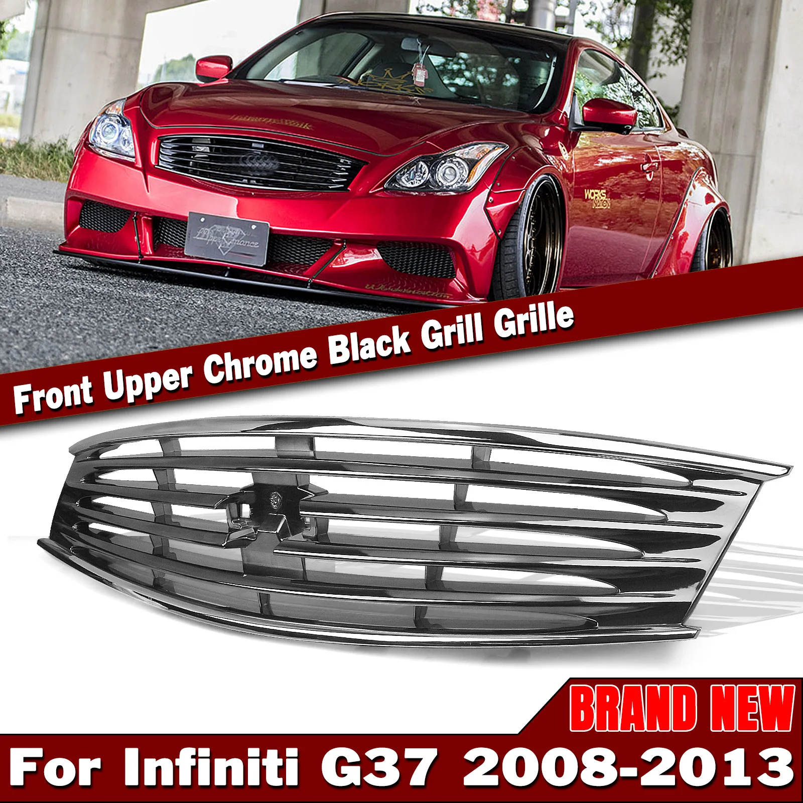 Передняя решетка гоночного гриля для Infiniti G37 двухдверный купе 2008-2013 Q60 2014-2015