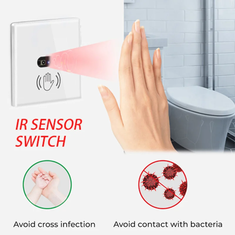 

Настенный сенсорный выключатель, стеклянный умный выключатель света 220 В, гаджеты для умного дома, аксессуары, ИК сенсорный переключатель, э...