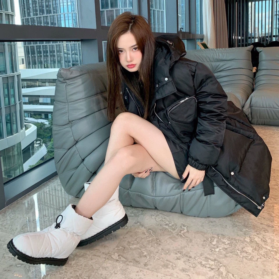 

Осенне-зимняя новая однотонная простая и свободная модная трендовая универсальная Повседневная пуховая куртка плюс бархатная Толстая теп...