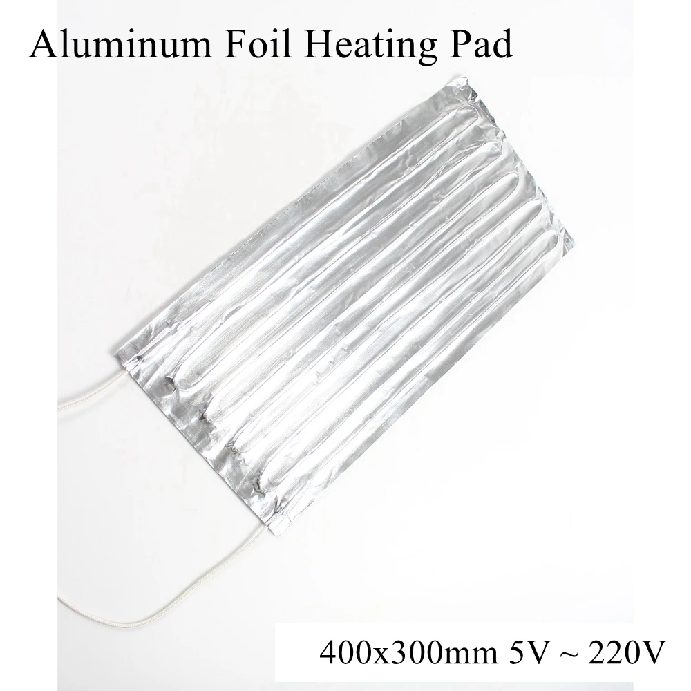 

Aluminum Foil Heating Pad 400x300mm 5V 12V 24V 220V Electric Heater Mat Sheet Plate Adhesive Waterproof 3D Printer Refrigerator
