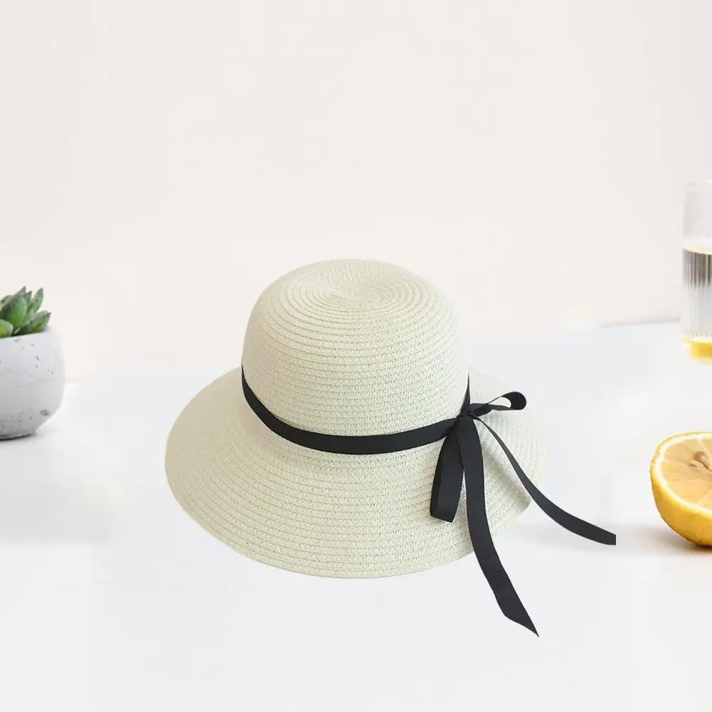 

Practical Beach Cap All Match Lightweight Lady Outdoor Wide Brim Sun Protection Beach Cap Soft Texture Sunscreen Hat for Trip