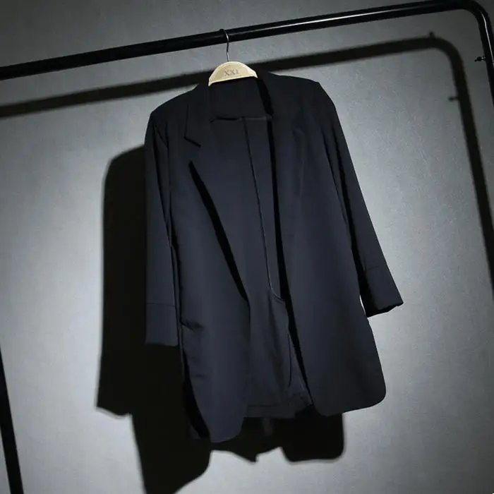 Sagging Elegant White Chiffon Small Suit, Feminine Temperament, Medium-length Casual Suit Spring and Autumn Thin Coat