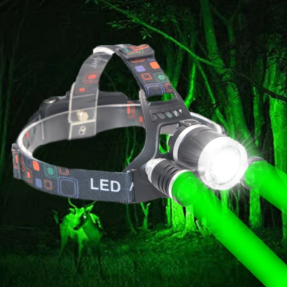 

Налобный фонарь, красный/зеленый/UV395nm