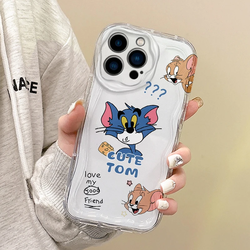 New T-Tom And J-Jerry Couple Phone Case For iPhone 16 Pro Max 15 14 13 12 11 8 7 X XR XS Dustproof Shockproof Cover