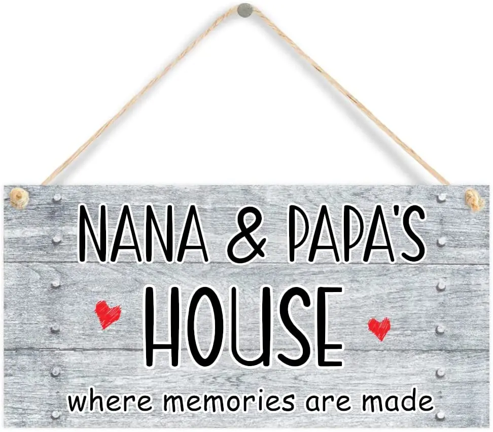 

Grandma & Grandpa's House Sign Where Memories are Made Vintage Wooden Hanging Sign Plaque Distressed Wall Art Gift