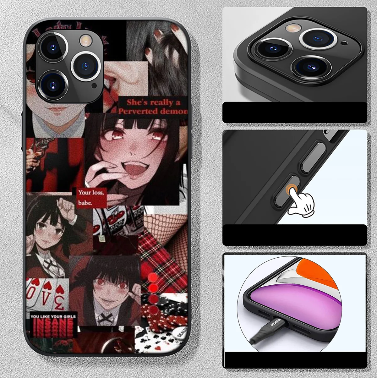 Kakegurui Yumeko Anime New High-End Soft Case for iPhone 12 11 X XS XR Pro Max 6 6s Plus SE