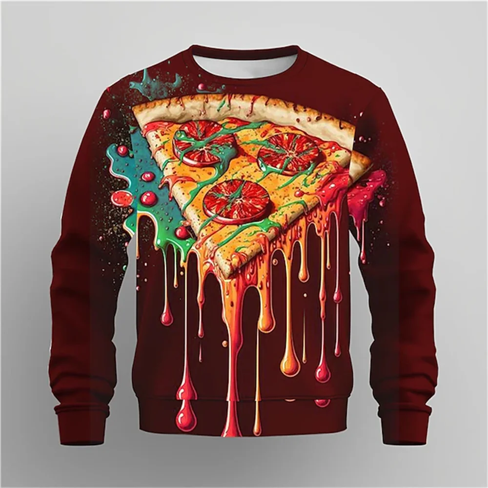 

Sweatshirt For Men 3D Printed Fashion O Neck Pullover Sweatshirt Food Pattern Print Street Sweatshirt Spring&Fall Men Colthing