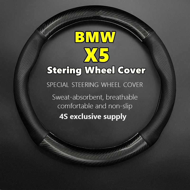 

PU Leather For BMW X5 Steering Wheel Cover Genuine Leather Carbon Fiber Fit XDrive30i XDrive40i XDrive30d 2020 2021 2022