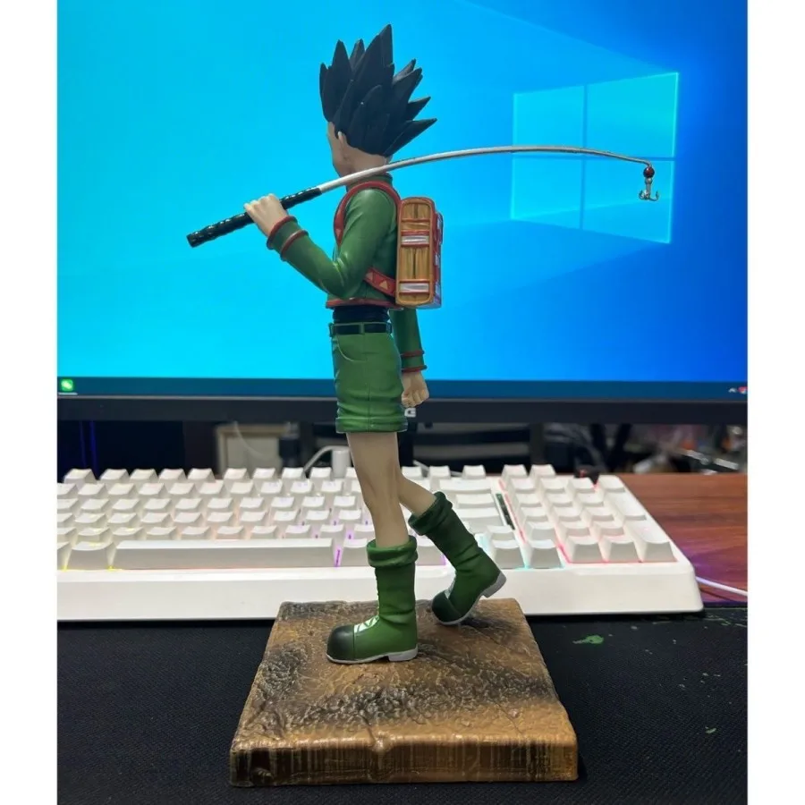 Фото Фигурка аниме-персонажа Гон Фрикс из Hunter x Hunter с удочкой, в стоячей позе, модель-игрушка, 27 см, украшение для рабочего стола №4
