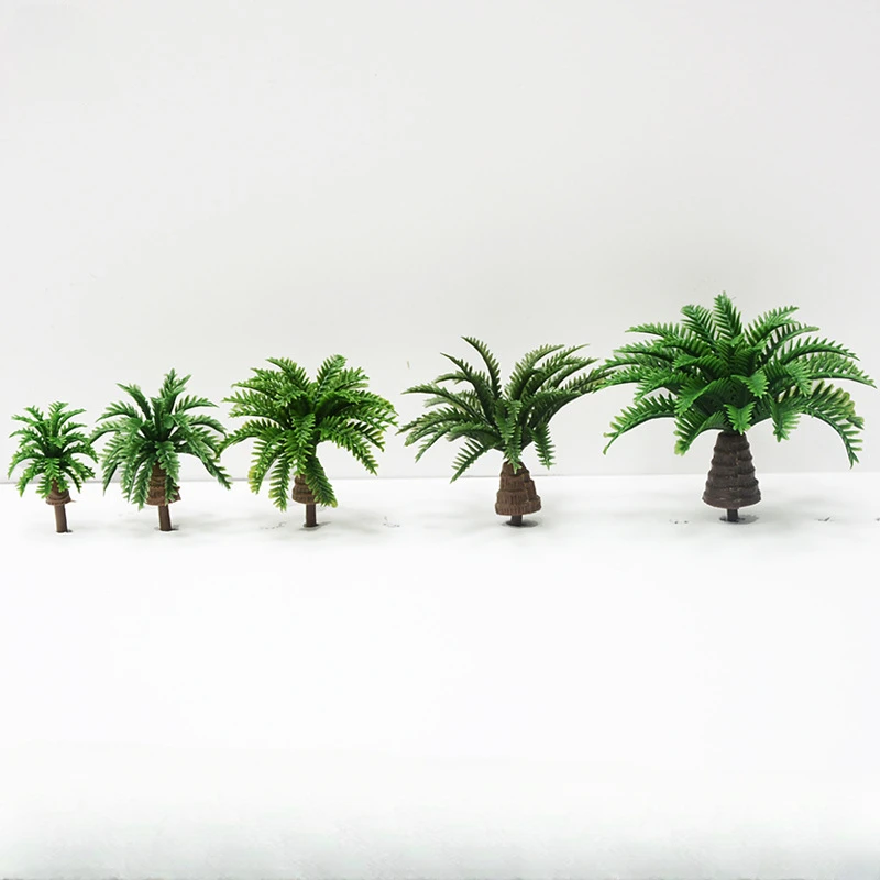 

10Pcs Micro Landscape Tree Model Coconut Tree Mini Plastic Sand Table Scene Tropical Landscape Tree Simulation Small Tree