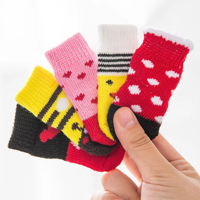 

Pet socks winter warm pet knitted shoes thick soft bottom cotton shoes non-slip bottom leggings small dogs and cats accessories