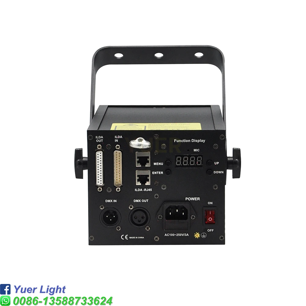 НОВЫЙ Полноцветный 3D лазерный проектор YUER RGB Анимация 4 эффекта DMX контроль 20K