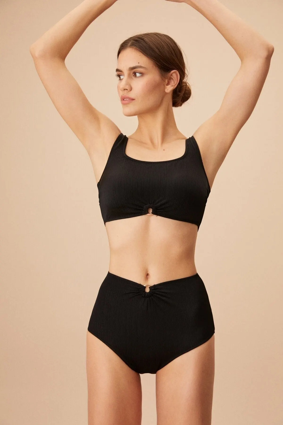 

Женское бикини с высокой талией, текстурное бикини с низом, женский купальник, Новинка лета 2022, бикини с пуш-апом