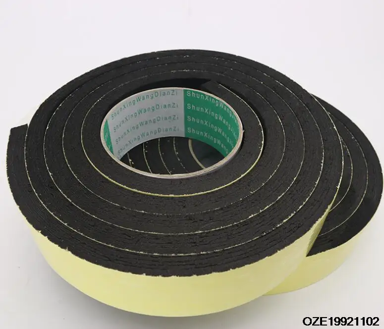 

2Pcs 15mm Width 1mm Thickness Single Side Sponge Foam Tape Black 10 Meter Length