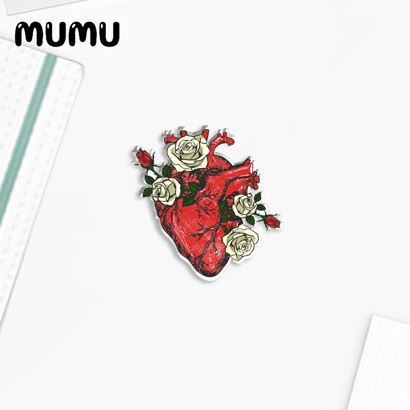 Новинка 2023 анатомическая брошь в виде сердца с цветком булавка для лацкана