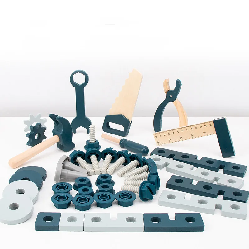 

Детский деревянный ящик для инструментов, игрушка в сборе, строительные блоки для мальчиков и девочек, Набор для игры-Пазла «Hands-on»