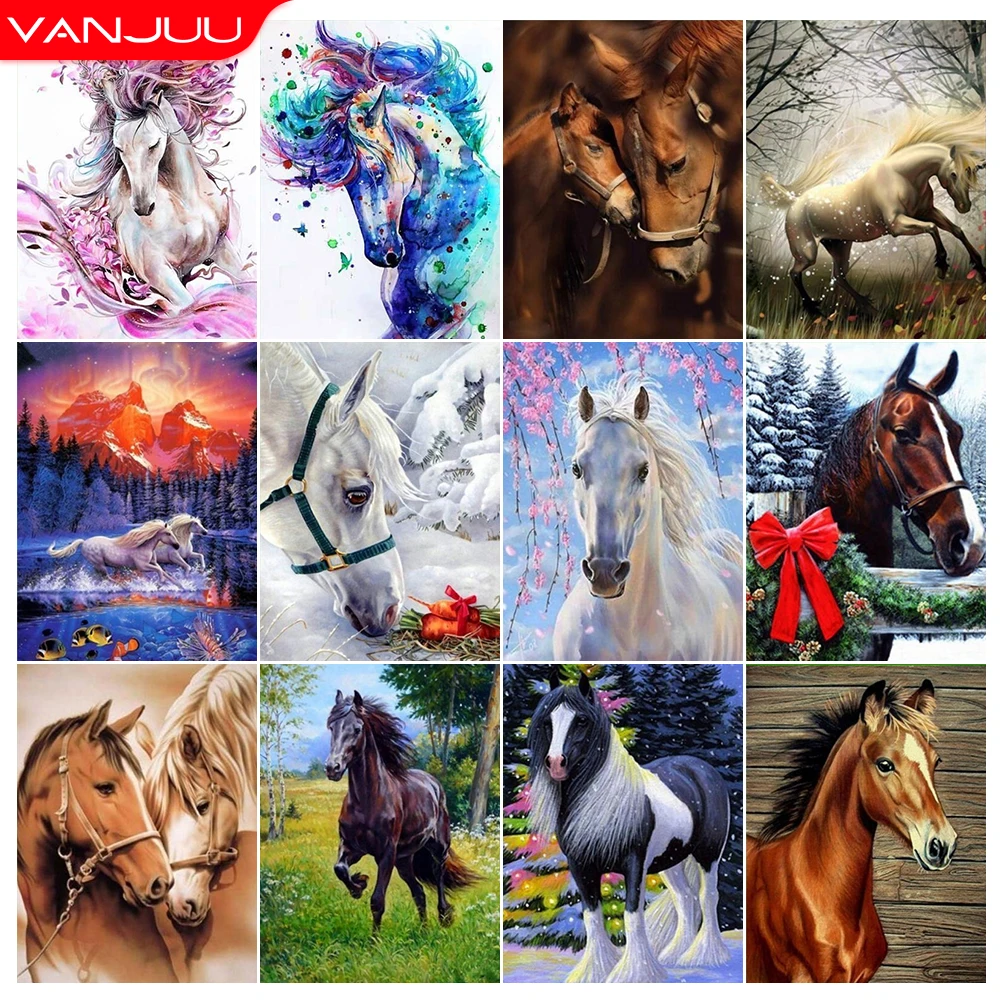 

5D Diamond Painting Horse Full Drill Diamond Mosaic Animal Cross Stitch Kits DIY Rhinestones Home Wall Decor Gift