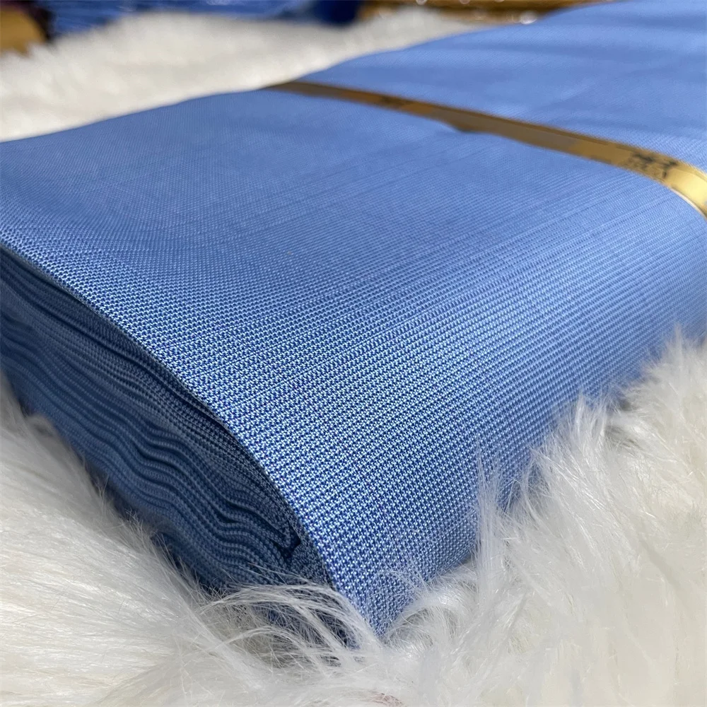 

5 Yards Blue Senator Wear Suit Men Fabric Material African Soft Cashmrere Wool Men Cloth Cotton Material For Garment Sew x23-17