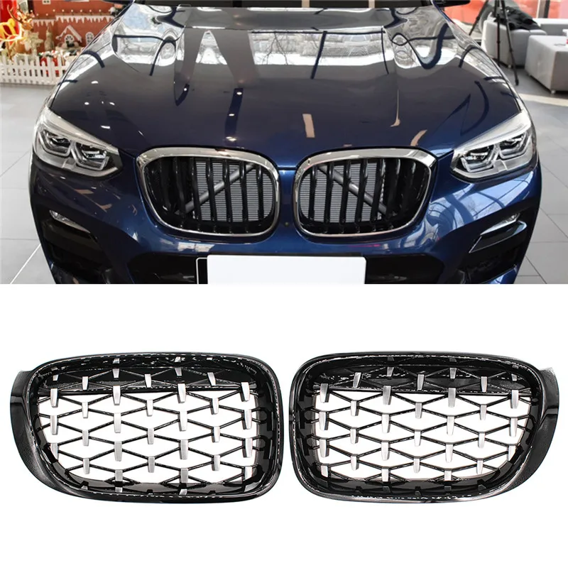 

Решетки для гриля BMW, черная рамка, хромированный бриллиантовый гриль для BMW F26 X4 F25 LCI X3 Facelift 2014-2018