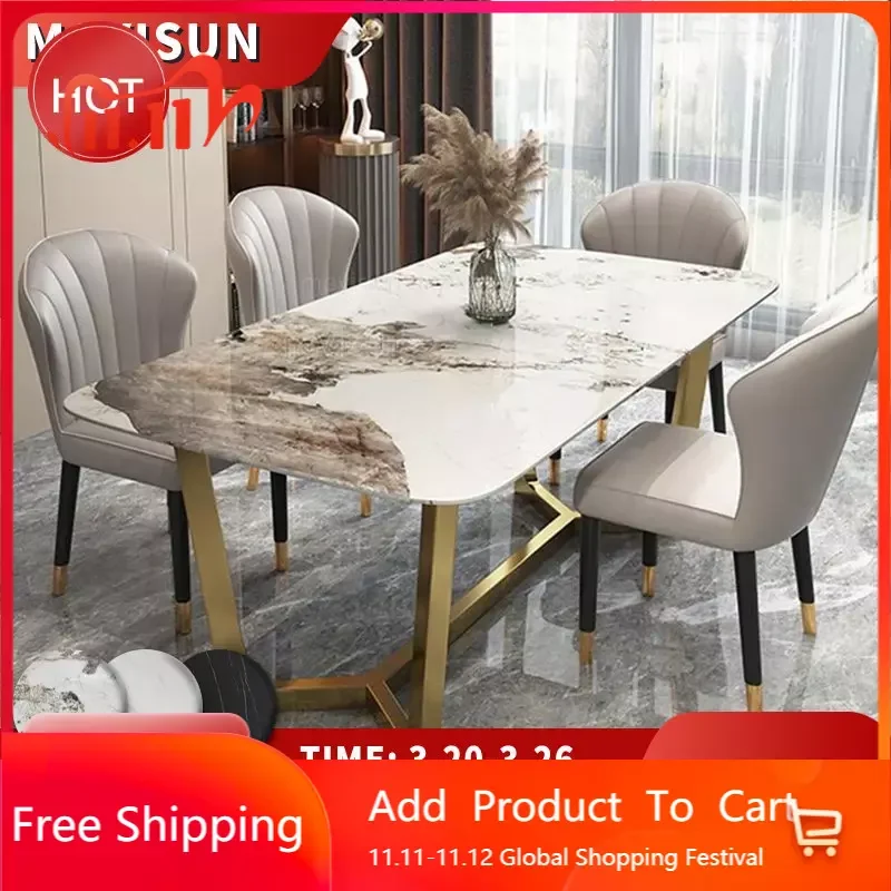 

Marble Top Dining Table Chairs Designs For Restaurant Large Family Modern Minimalist Kitchen Table For Dinner Italian Furniture