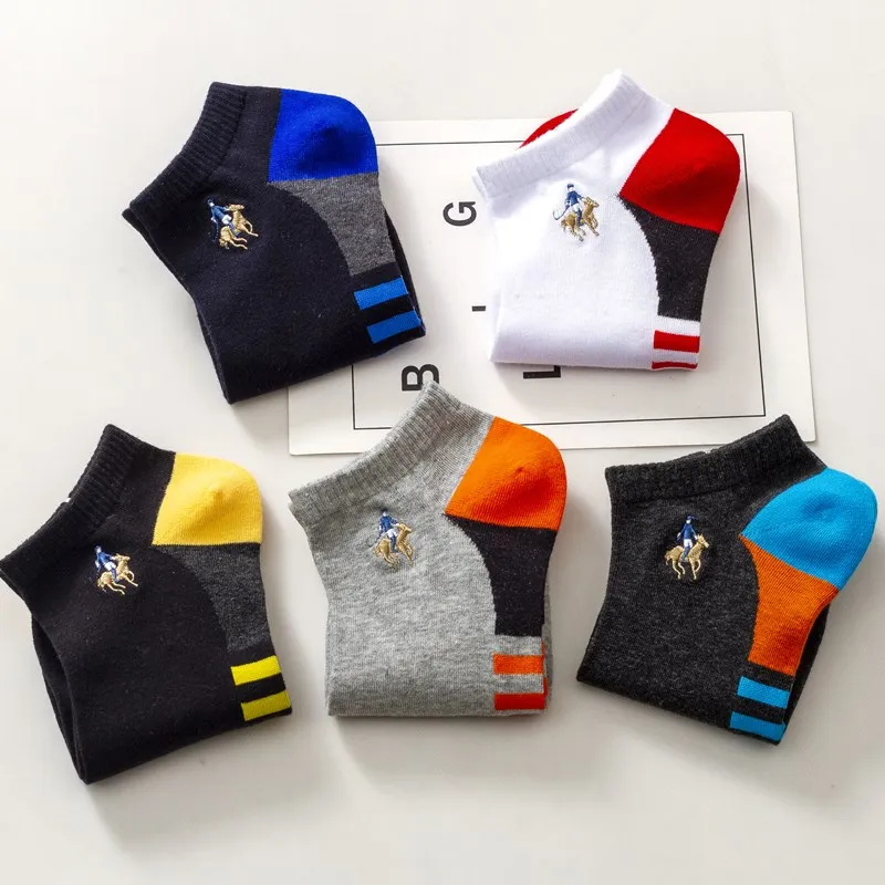 5Pairs High Quality Men Ankle Socks Breathable Cotton Sports Socks Mesh Casual Athletic Summer Thin Cut Short Sokken Size 38-44