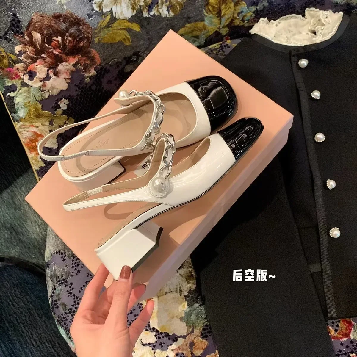 Женские кожаные туфли на квадратном каблуке с квадратным носком