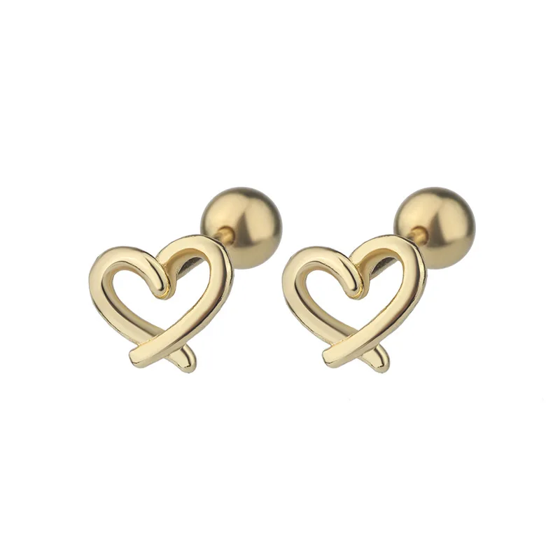 

925 Silver Needle Heart Stud Earring For Women Girls Party Wedding Jewelry Accessories eh2208