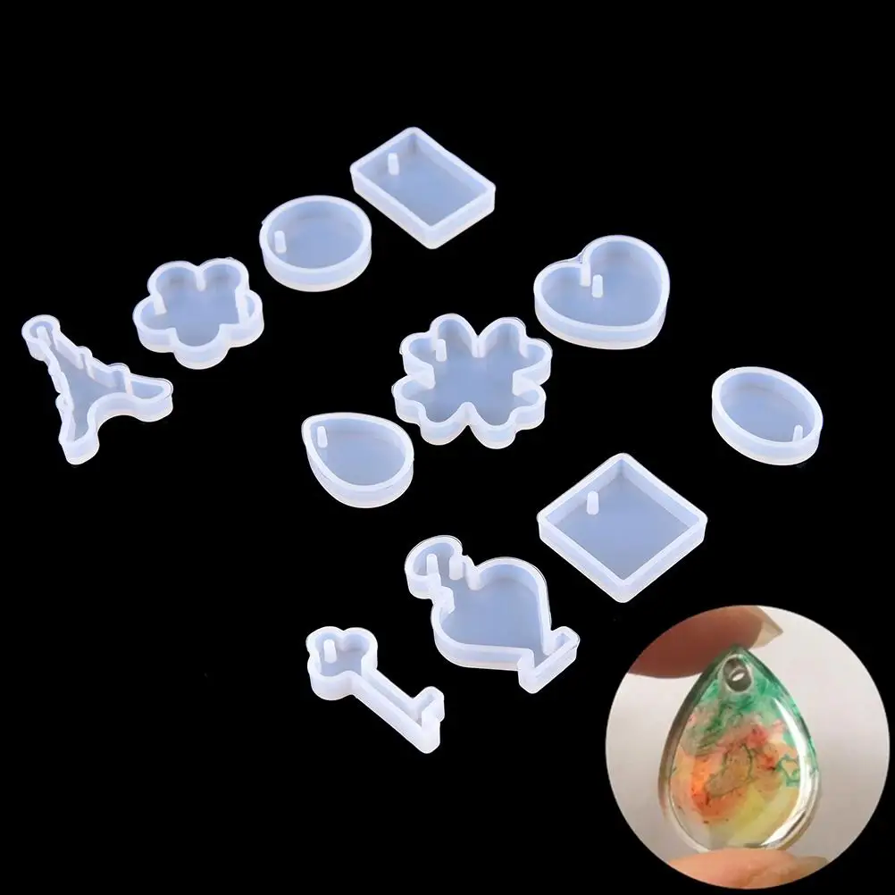 12 видов конструкций Новый силиконовая форма для кабошонов ожерелье кулон Смола