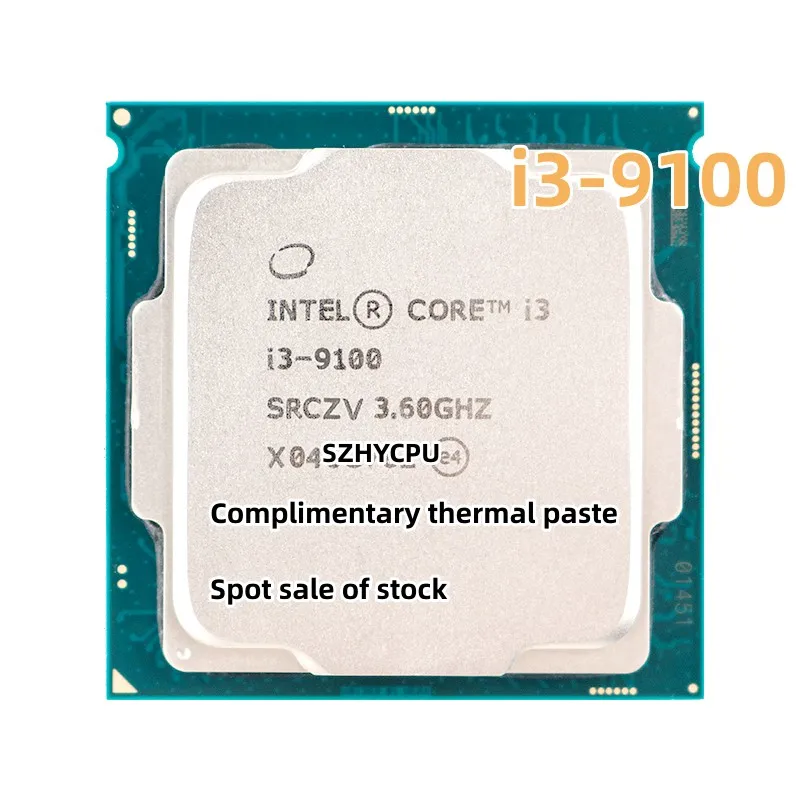 

Used Intel Core i3 9100 3.6GHz Quad-Core Quad-Thread CPU 65W 6M Processor LGA 1151