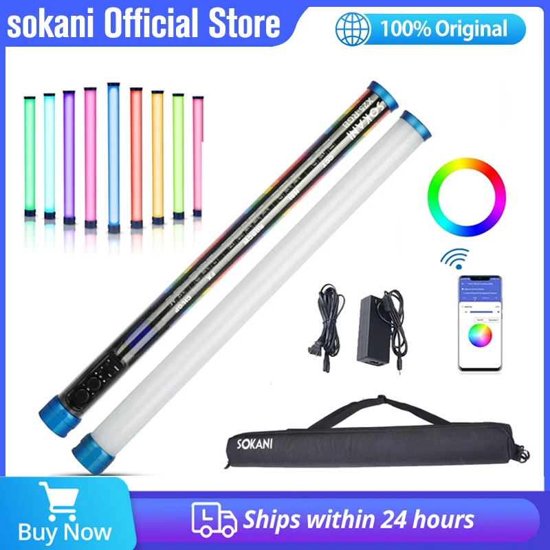 

Sokani X25 RGB двухцветная Женская наклейка для фото-и видеосъемки перезаряжаемая батарея OLED дисплей для YouTube