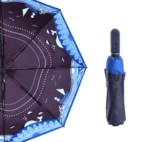 high quality fashion 3 folding electric umbrella with ce certification automatic open and close