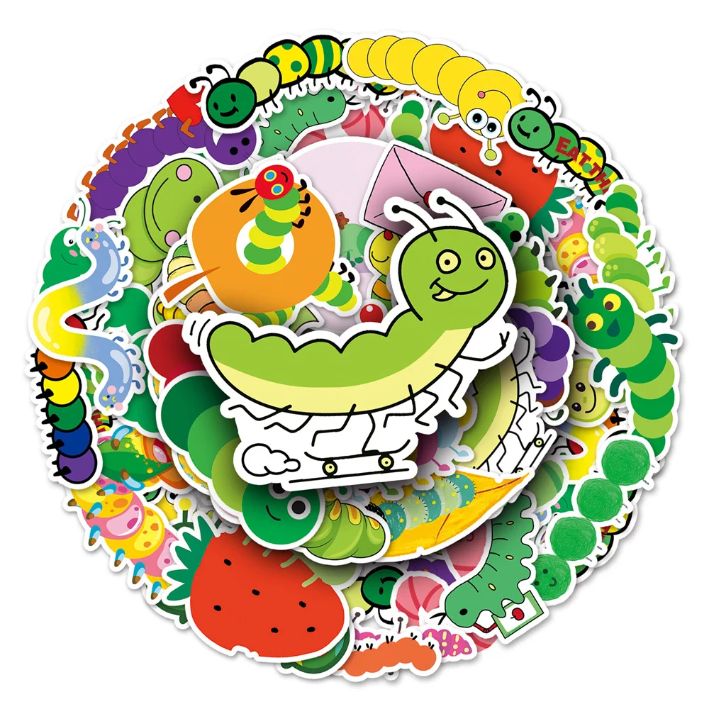

10/30/50PCS Cartoon Caterpillar Personality Graffiti Creative Sticker Laptop Motorcycle Guitar Car Waterproof Sticker Wholesale