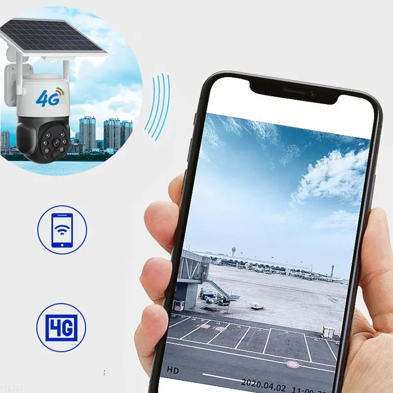 Дешево Беспроводная уличная камера видеонаблюдения на солнечной батарее, 4g, Wi-Fi, 360 Ptz