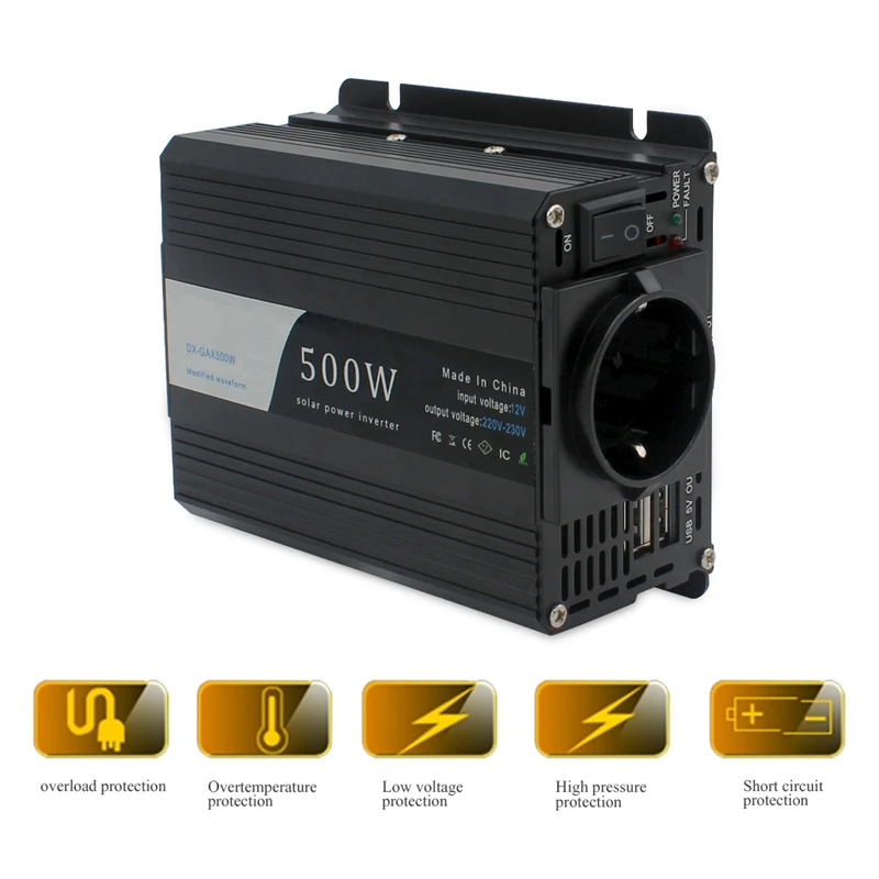 Автомобильный Инвертор 500 Вт преобразователь напряжения постоянного тока 12 В в