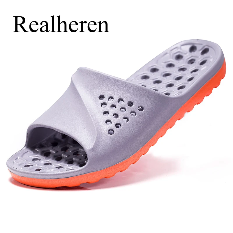 

Сланцы унисекс для ванной, мягкая дышащая обувь для душа, противоскользящая, с вырезами, для дома и пляжа, Мягкие Шлепанцы