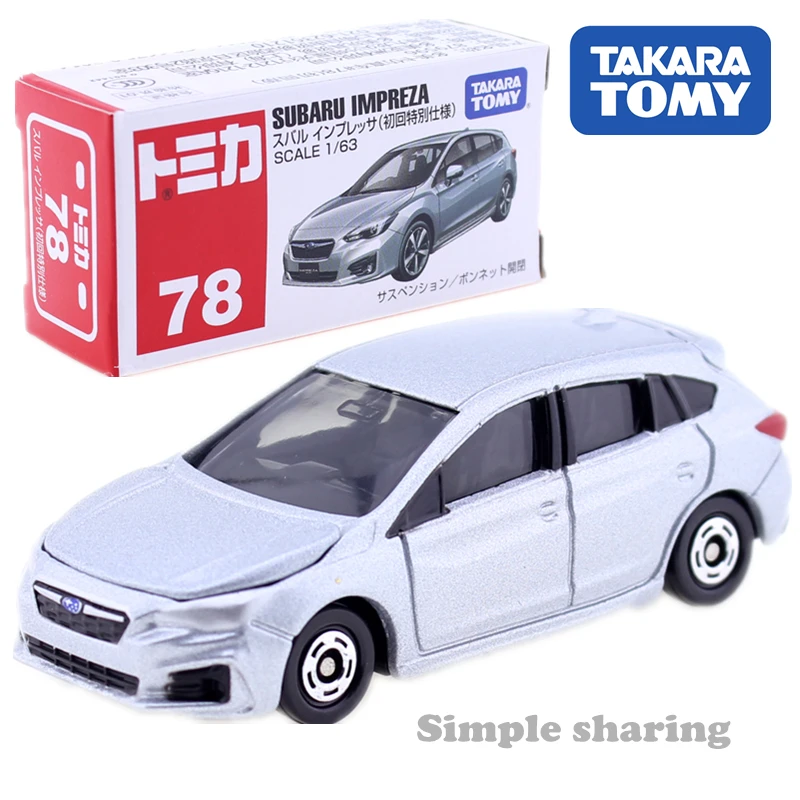 

Takara Tomy Tomica No.078 Subaru Impreza 1st Mould Scale 1/60 Diecast Car Collectibles Hot Pop Kids Doll Funny Magic Baby Toys