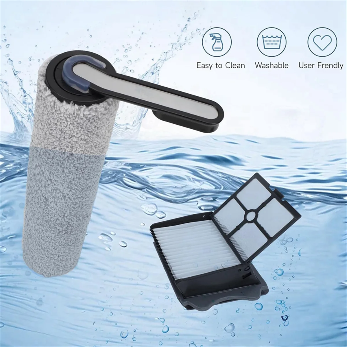 Для аккумуляторного пылесоса Tinece Floor ONE S5/Floor One S5 Pro 2 щетки и фильтра HEPA