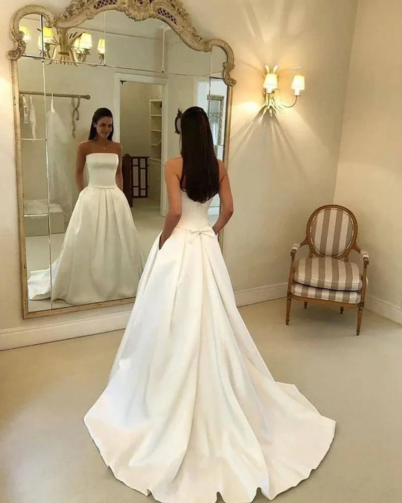 

Женское свадебное платье It's yiiya, белое ТРАПЕЦИЕВИДНОЕ платье с бантом на завязках и коротким шлейфом на лето 2021