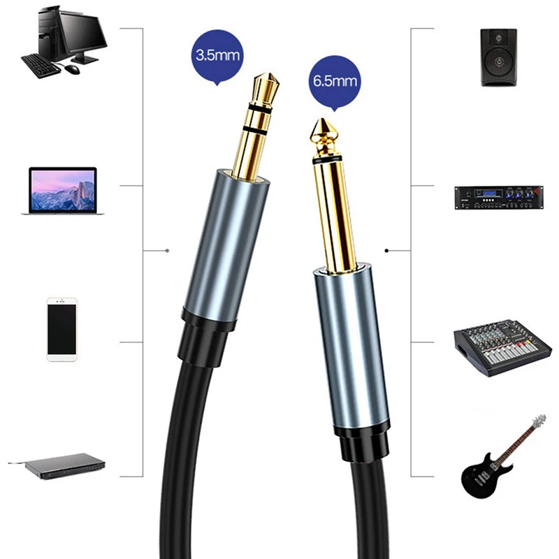 Аудиокабель 1/4 дюйма разъем 6 35 мм штекер 3 5 провод из чистой меди для усилителя