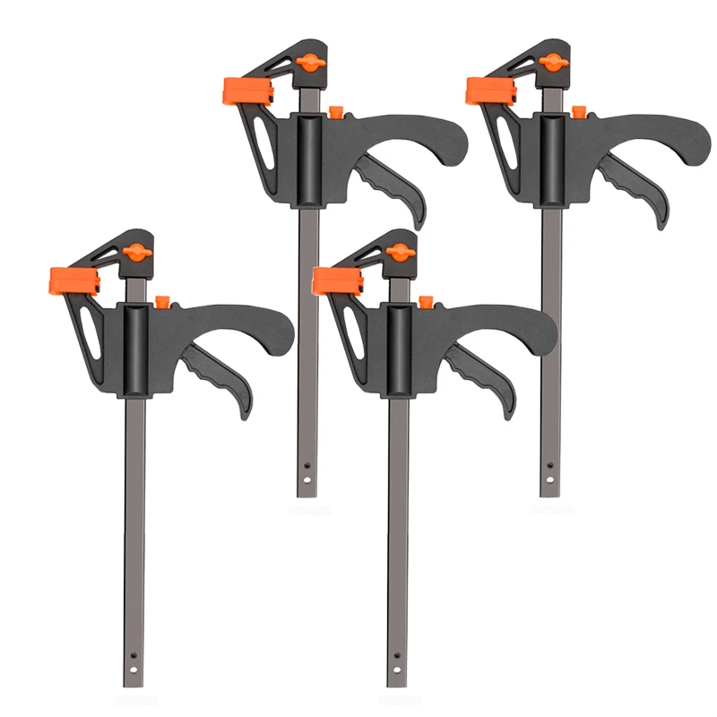 

4PCS 4 Inch Woodworking Work Bar F Clamp Clip Set Hard Quick Ratchet Release DIY Carpentry Hand Tool Gadget Fixed Clamp