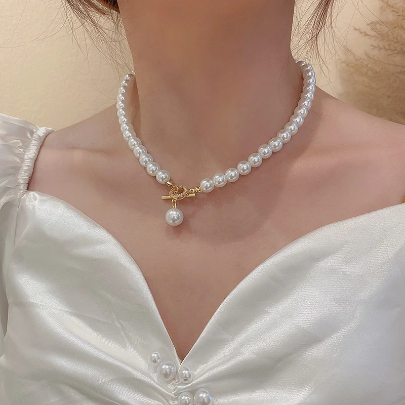 

Pearl Necklace for Women Choker Korean Fashion Jewelry Pendants and Necklaces For Girls Neck Beads Chain Aesthetic Accessories