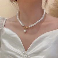 pearl necklace for women choker korean fashion jewelry pendants and necklaces for girls neck beads chain aesthetic accessories