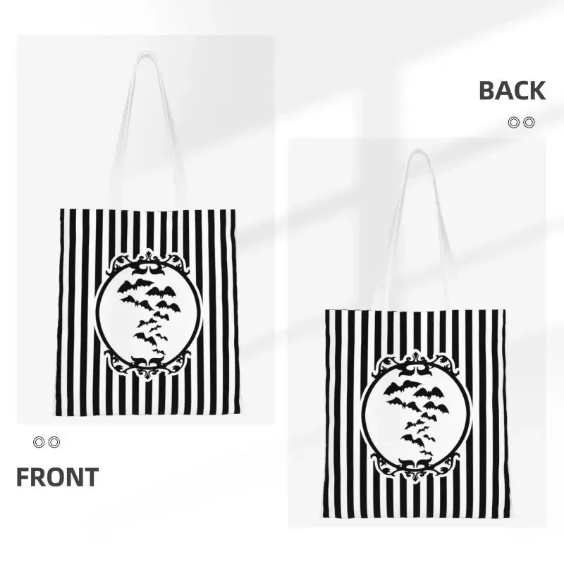 Полосатая и летучая мышь сумка-шоппер для покупки продуктов Женская милая