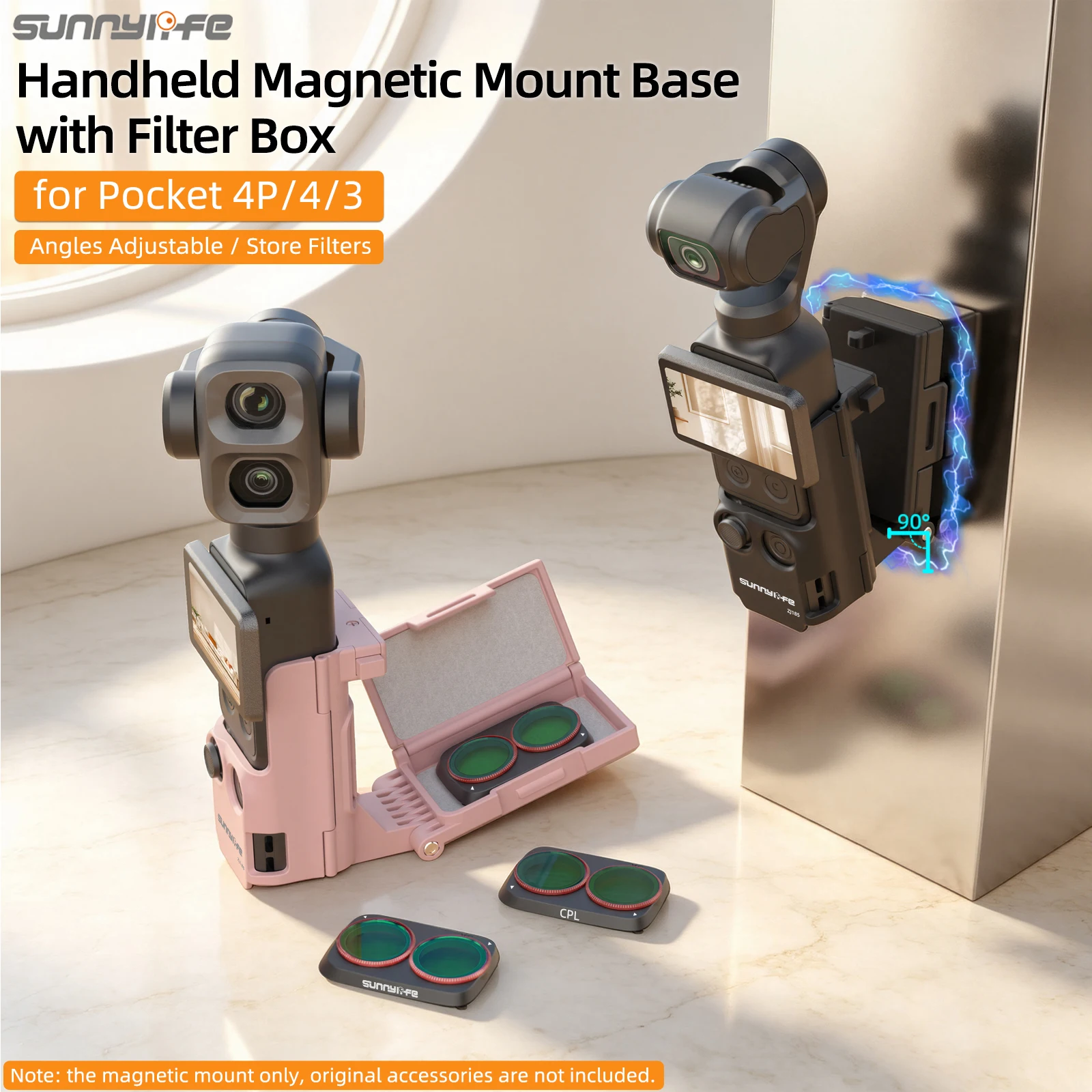 Фото Магнитный держатель Sunnylife для DJI Pocket 4P/4/3, регулируемое основание, портативные аксессуары для фотосъемки №1