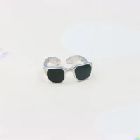 zfsilver 100 925 sterling silver cute rings resizable sunglass for women gift personality simplicity jewelry lovely sweet party