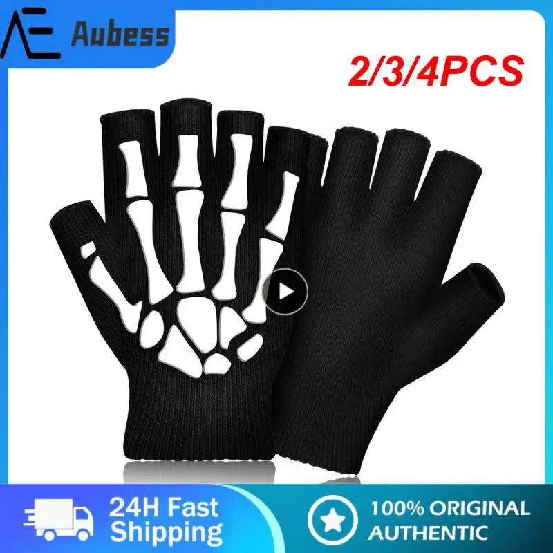 

2/3/4PCS Cycling Gloves Popular Skull Claw Half Finger Gloves Soft Durable Wrist Guard For Fishing Riding Hiking